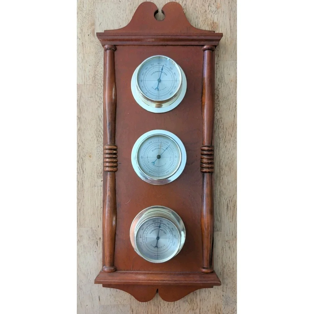 Vintage‎ Springfield Weather Station: Thermometer Barometer Humidity Made In USA